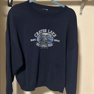 Vintage Crater Lake National Park Navy Sweatshirt